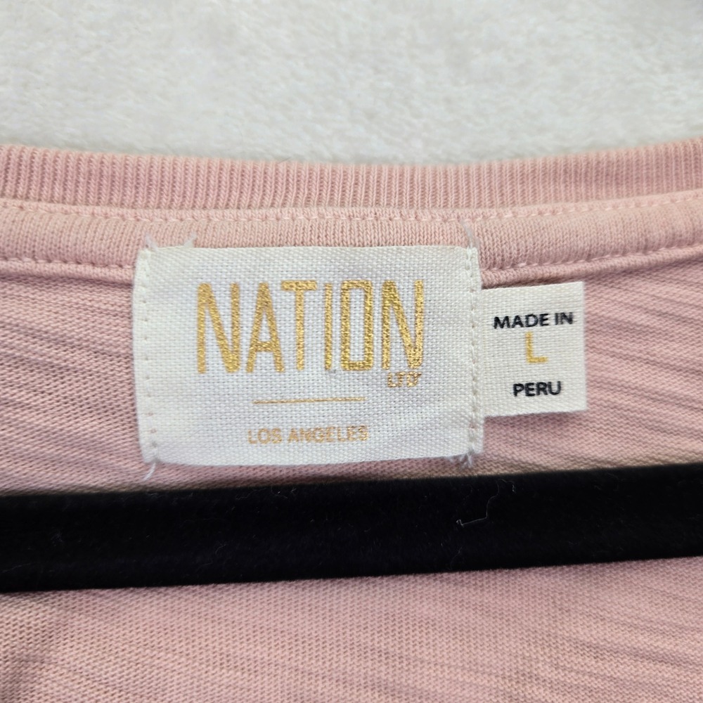 NATION LTD Womens Valentina Tank Pink Cotton‎ Ruffle Large Feminine Romantic - Picture 3 of 8